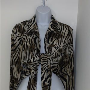 Chico’s Zebra Print Button Up